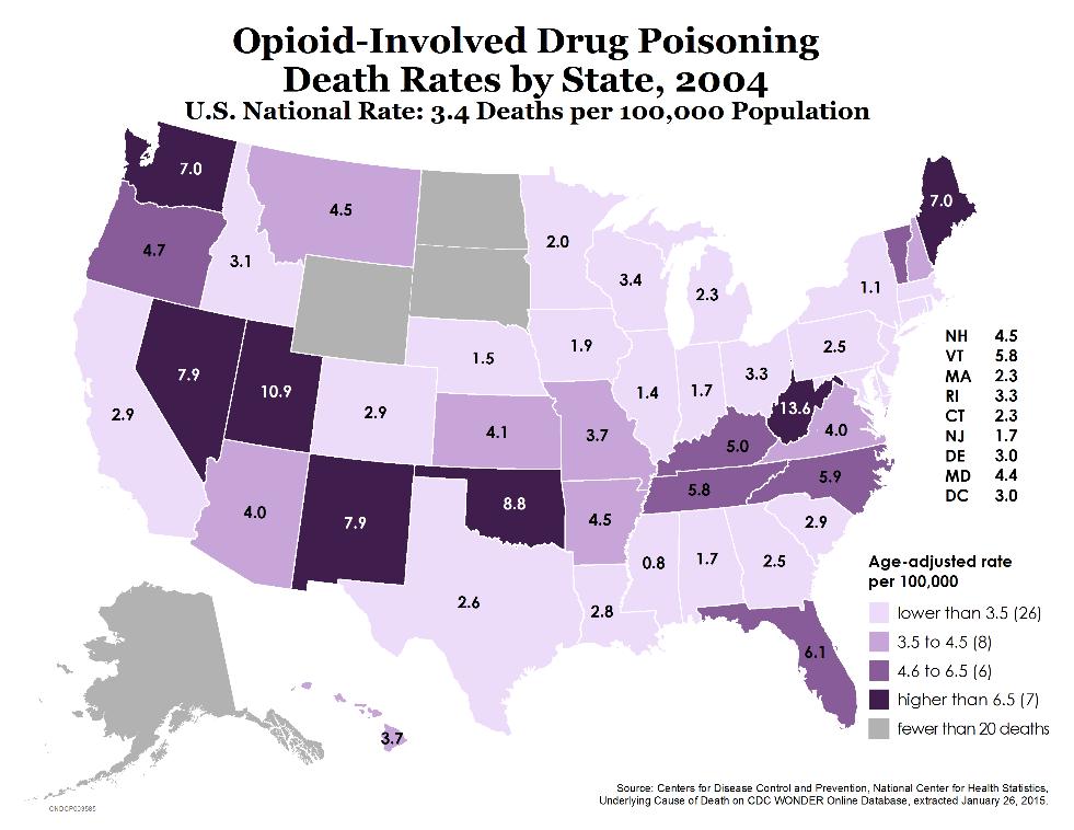 Prescription Opioid Analgesics Poisoning Deaths U.S.