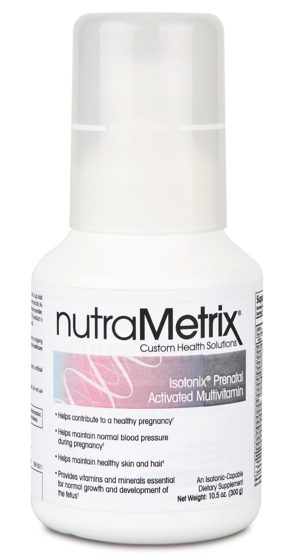 nutrametrix Isotonix Prenatal Activated Multivitamin Female Support Regimen nutrametrix Custom Health Solutions An Isotonic-Capable Dietary Supplement Net Weight: 10.6 oz.