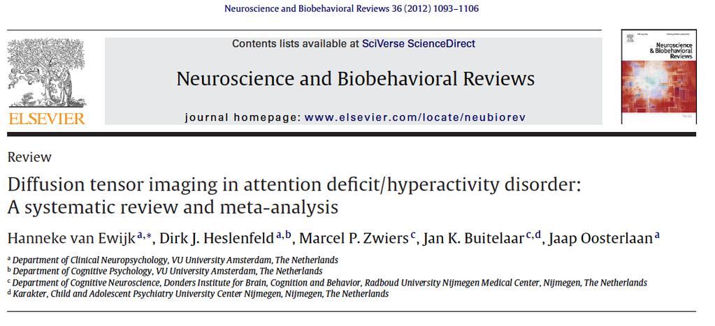 1. Fifteen studies met inclusion criteria 2. Alterations in white matter integrity were found in widespread areas 3.