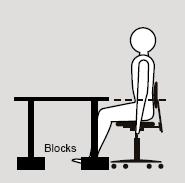 Raise/lower the desk or keyboard tray to elbow height when sitting with arms lowered. 2.