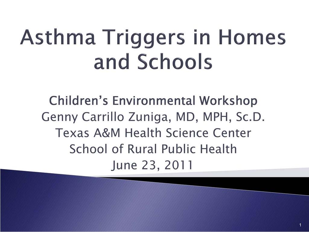 The burden of asthma on the US Healthcare system and for the State of Texas is enormous. The causes of asthma are multifactorial and well known.