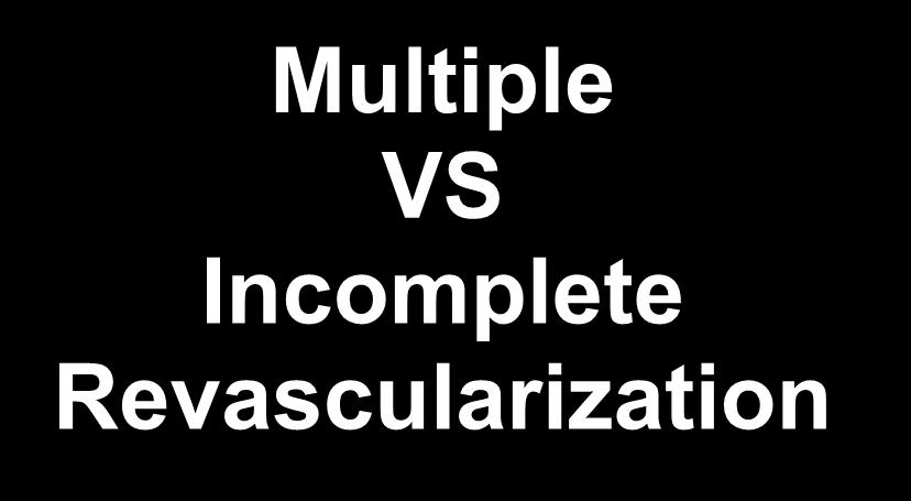 IMPACT OF MULTIPLE GRAFTS Multiple VS Incomplete