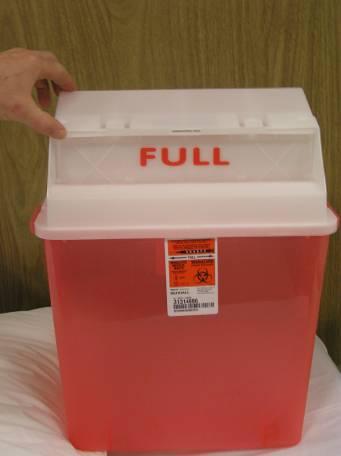 Other Issues Sharps containers must be changed frequently enough so that they never become overfilled.