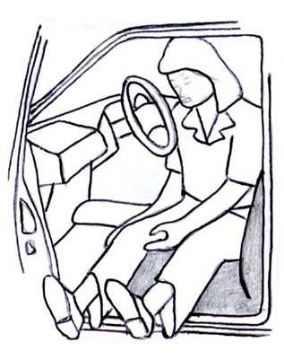 Gently lower yourself down; remember to keep your operated leg extended. Lift yourself backwards lifting your bottom towards the driver s seat.