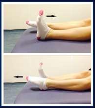 Put a towel/bandage around your foot and pull it towards you. Feel a stretch in the back of your calf. 2.