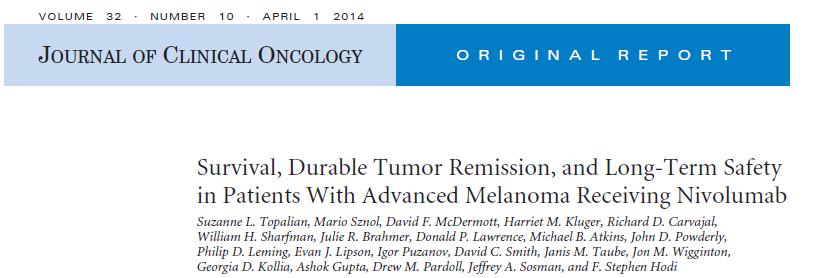 Nivolumab 107 patients of melanoma cohort Longest