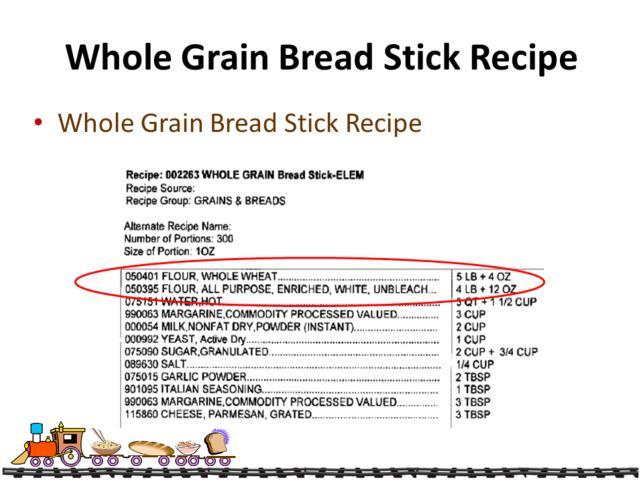 The fourth method is to evaluate a homemade recipe. If the whole grain ingredient is the heaviest grain ingredient in the recipe, then the grain serving is considered whole grain rich.