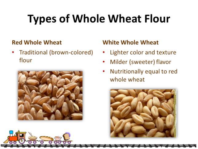 For many years, red whole wheat flour was the only choice when it came to whole wheat flour. This product results in brown-tinted flour and produces with a stronger taste.