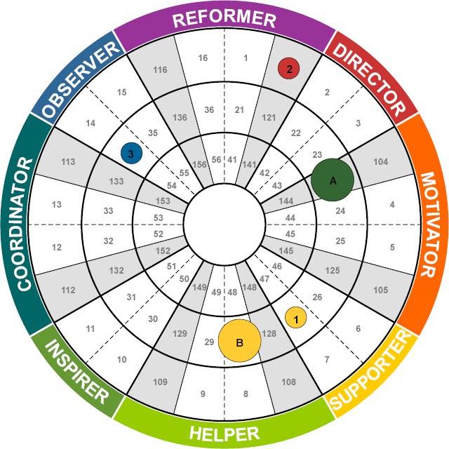 Insights Discovery Full Circle Wheel Based on Feedback Group Perception Represented on the wheel are the individual