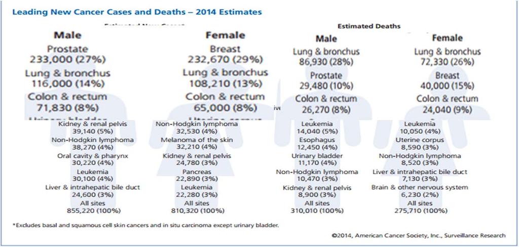 Key Statistics 5 Survival 2014, American Cancer