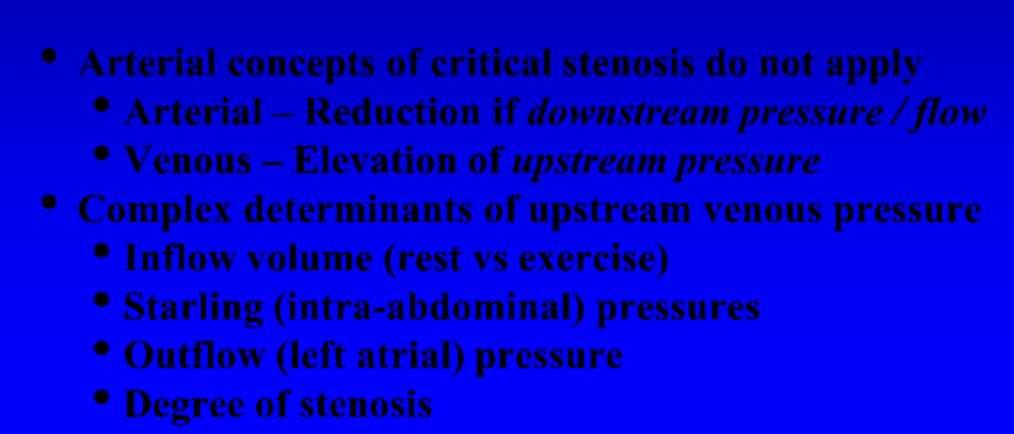 pressure Degree of stenosis   Upstream pressure is