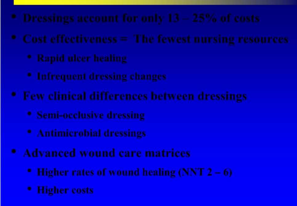 25% of costs Cost effectiveness = The fewest nursing resources Rapid ulcer
