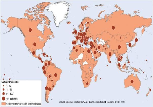 February 2010 (212 countries/15292deaths) 7 February 2010 Pandemic (H1N1) 2009 Countries, territories and areas with lab-confirmed cases and number of deaths as reported to WHO 7 th Meeting of the