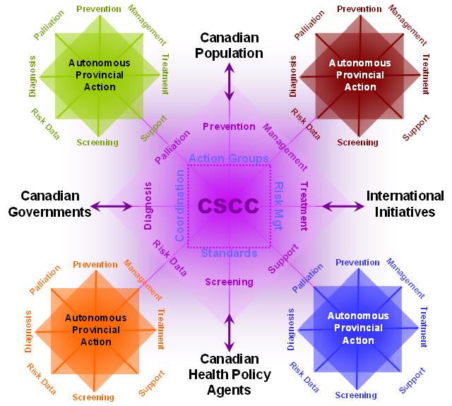 The Canadian Strategy for Cancer Control: 4 of 23 allied professions, academia, the voluntary sector, all levels of government and the cancer patient and survivor community.