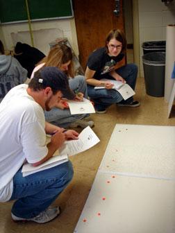 Testable Questions: Interpretation of bloodstains requires carefully planned experiments using surface materials found at the crime scene.