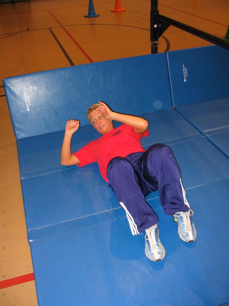 The purpose of this is to simulate recovery from falling/being knocked down, after clearing an obstacle.