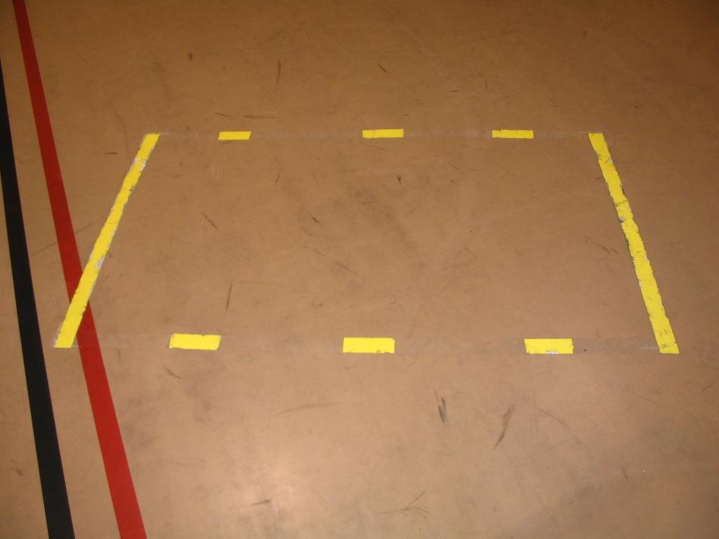 The officer s feet (foot) cannot land within the marked obstacle perimeter.