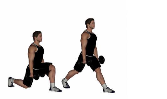 Split squats Using dumb bells to add resistance, perform explosive jumps with one leg forward and