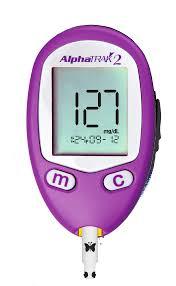 Small handheld glucose meters called glucometers can be used to obtain blood glucose readings within seconds. Picture here is the AlphaTrak2 that is specifically designed for use in dogs and cats.