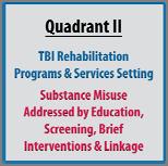 The 4 Quadrant Model of Opportunities for Substance Misuse Intervention with Persons with a Traumatic Brain Injury.