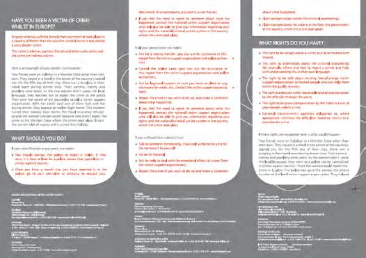 B. TRANSLATED AND UPDATED LEAFLET As you know, through this leaflet we intended to fill the void of cross border specific materials and write down a leaflet aimed at these particular victims.