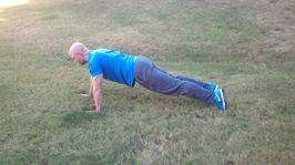 plank, moving forward several feet by lifting your hands