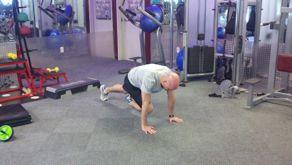 Finishers 9-12 Burpee/X-Body Mountain Climber Combo Start with your feet shoulder width apart