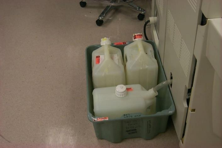 Methods of Biohazardous Liquid Waste Decontamination Add full strength bleach to the waste, for a final dilution of 10% bleach Allow to sit for > 30 minutes (or longer,