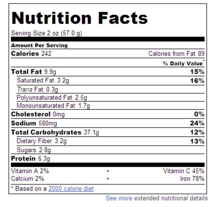 EXAMPLE OF AN UNALLOWABLE SNACK TOTAL FAT: 37% SATURATED FAT: 12% SUGAR BY WEIGHT: 4.