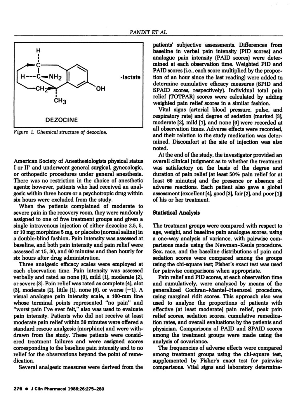 PANDIT ET AL Figure 1. Chemical structure of dezocine.