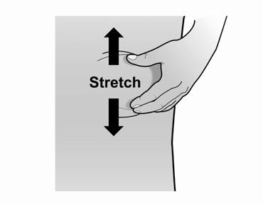 Stretch technique Make sure the skin under and around the prefilled autoinjector is firm and taut to provide enough resistance to fully retract the safety guard and unlock the prefilled autoinjector.