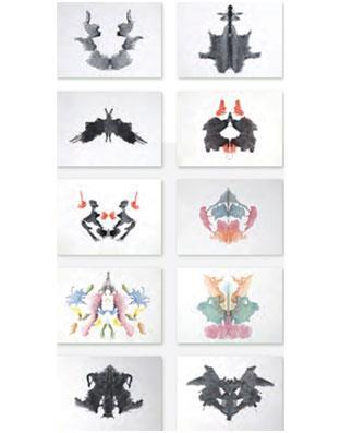 Personality Assessment: Part 3 The Rorschach has 10 cards with symmetrical inkblots, 5 in color and 5 in