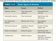 Types of Anemia Red Blood Cell Destruction Anemia: Condition in which the O 2