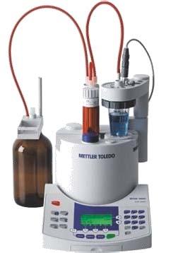 The equipment for performing titrations manually can be simply a calibrated burette for the standard titrant solution, and a volumetric flask that contains a precise volume of the unknown solution.