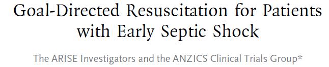 Prospective RCT N = 1600 (51 centers across Australia and New Zealand) Similar inclusion criteria as other studies EGDT