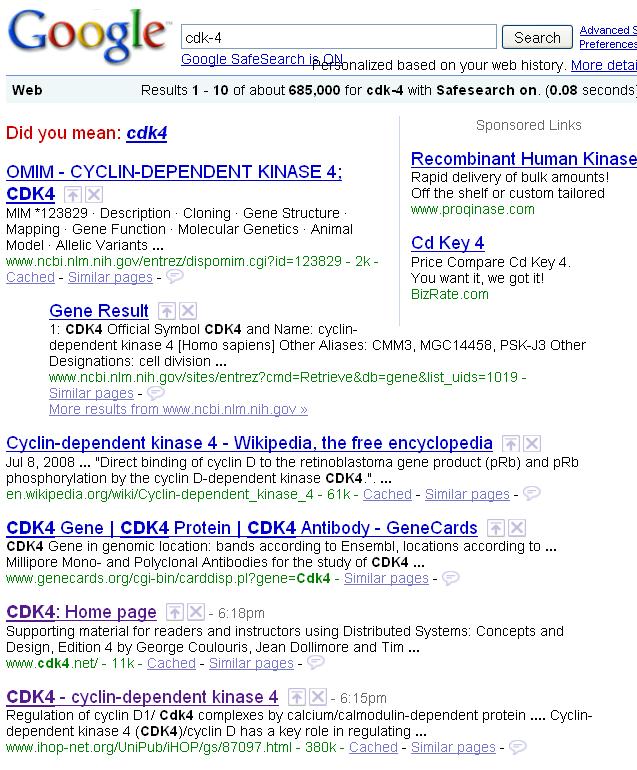 Search by Search Engines Find the protein