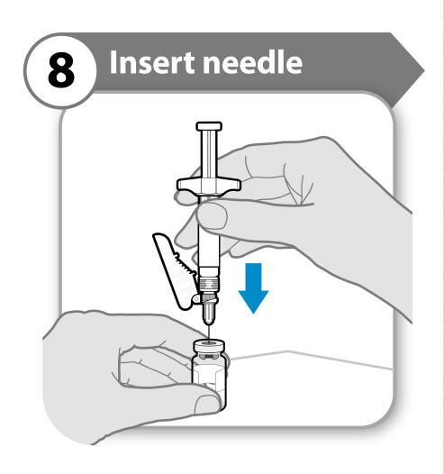 Caution: Do not let the needle touch anything. 8.