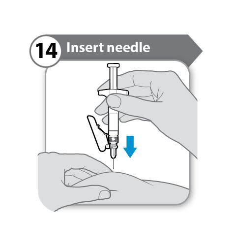 gently push the bubbles out into the vial. Pull the needle out of the vial. 14.