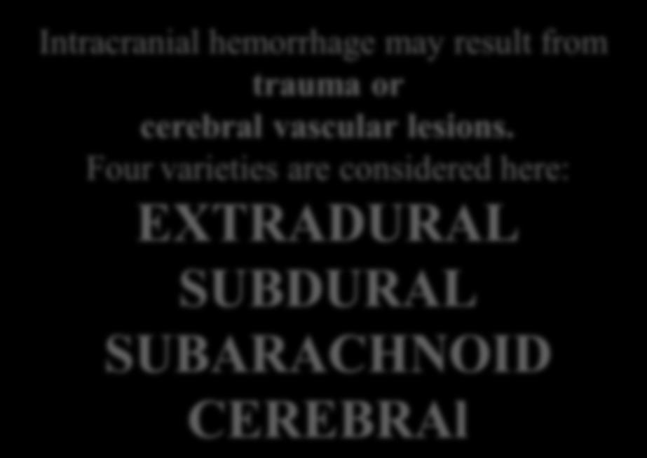 Intracranial Hemorrhage Intracranial