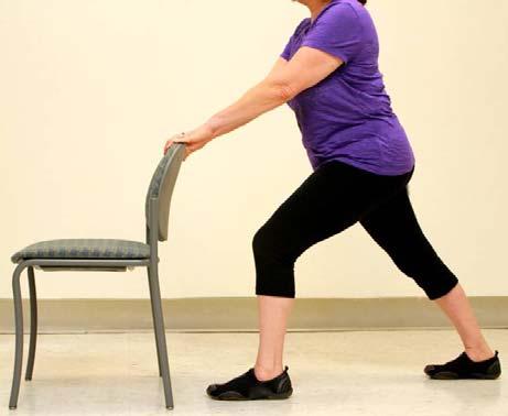 Winding Down Calf Stretch Improves flexibility of the calf muscles needed for walking and climbing stairs Reduces muscle stiffness and soreness in the lower leg Stand tall at while holding onto the