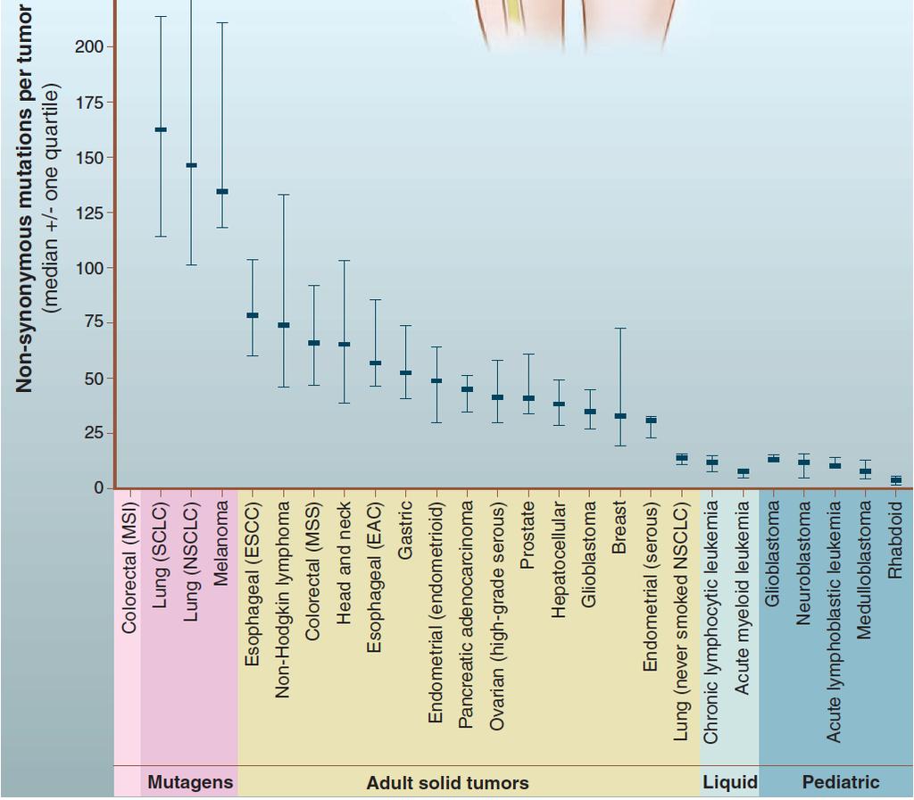 Number of mutations by tumor type tumor-type