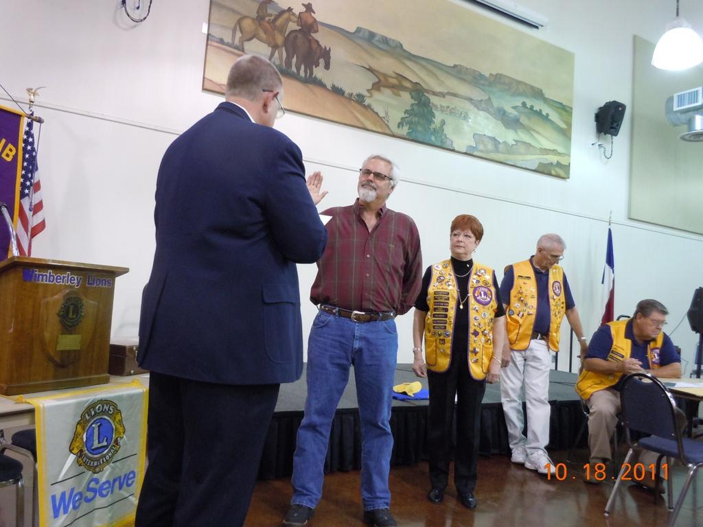 Page 3 New Members Sworn in Oct 4th New Lions David Osborn and Marty Jacobvitz were sworn in by Lion Stan with their sponsors New Members
