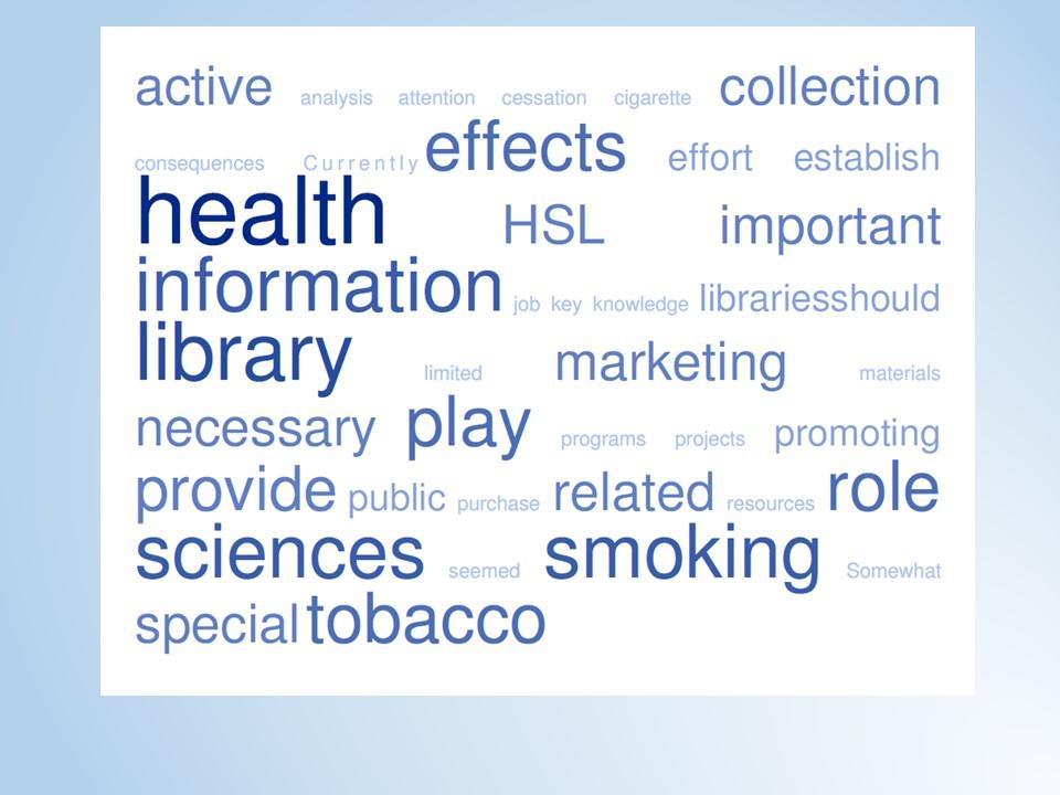 CHINESE HEALTH SCIENCES LIBRARIES & SMOKING 19 Figure 15: A Word