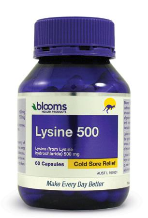 COLDS, FLU, ALLERGIES AND IMMUNITY Lysine 500 mg 60 capsules Lysine has the capacity to fight the symptoms of cold sores and herpes viruses.