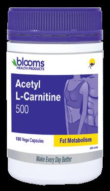 SPORTS NUTRITION Acetyl L-Carnitine 500 180 vege capsules Blooms Acetyl L-Carnitine 500 is a great pre-workout supplement that not only increases muscle energy output during exercise, but also boosts