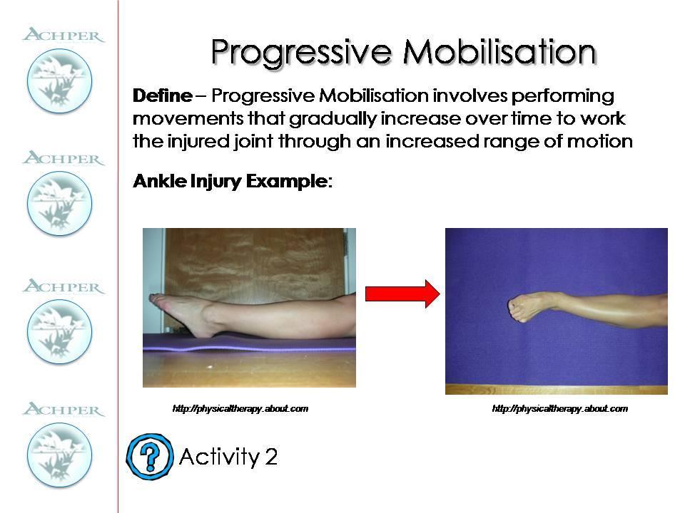 Progressive Mobilisation Slide 3 Activity 2: What is Progressive Mobilisation?