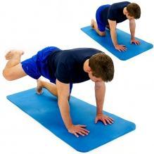 Lift leg up until hips and upper body begin to roll backwards.