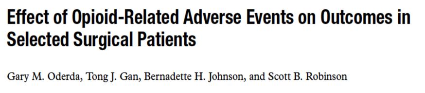 Effect of Opioid-Related Adverse Events