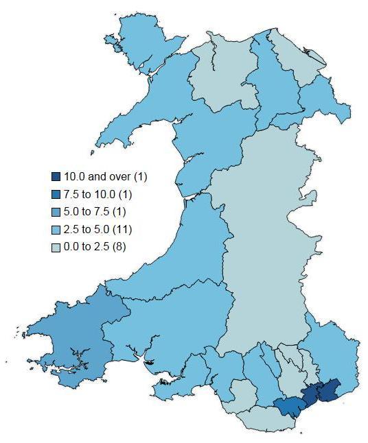 Figure 1.3 Rate of TB by Local Authority a. 2015 b.