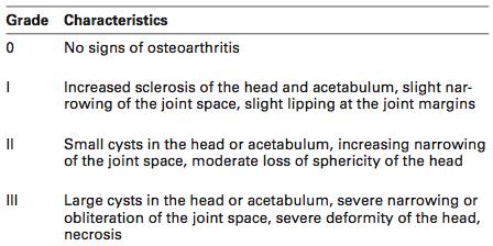 6. Severity of osteoarthritis (Tonnis)* 7.